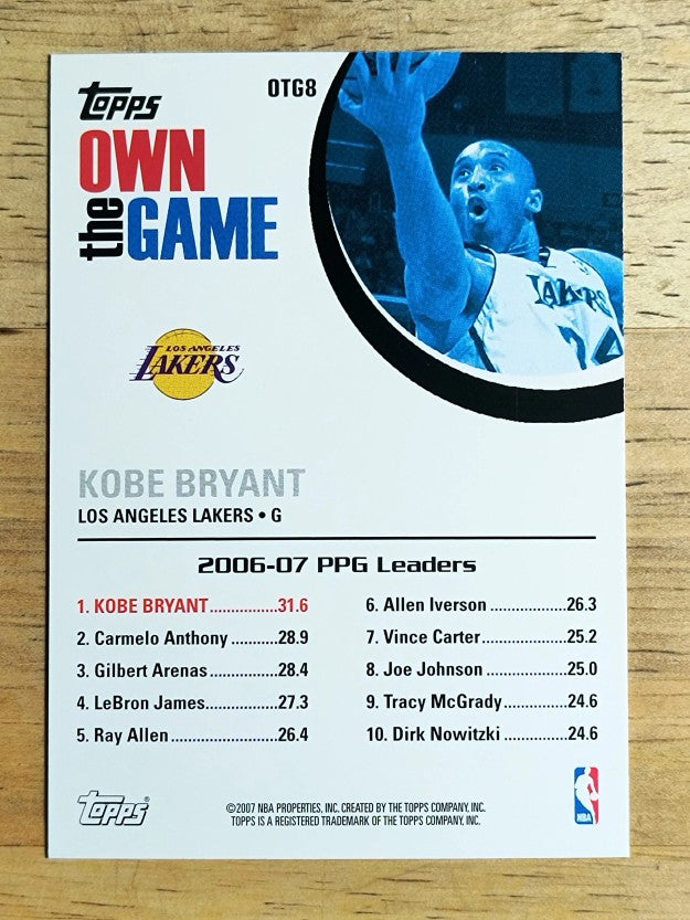 2007-08 Topps Own the Game #OTG8 Kobe Bryant