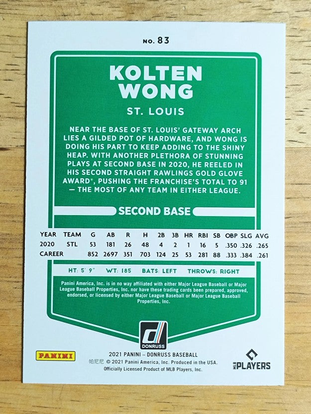 2021 Donruss #83 Kolten Wong