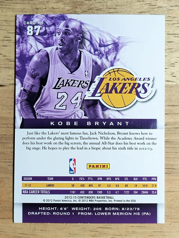 2012-13 Panini Contenders #87 Kobe Bryant