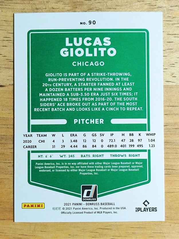2021 Donruss #90 Lucas Giolito