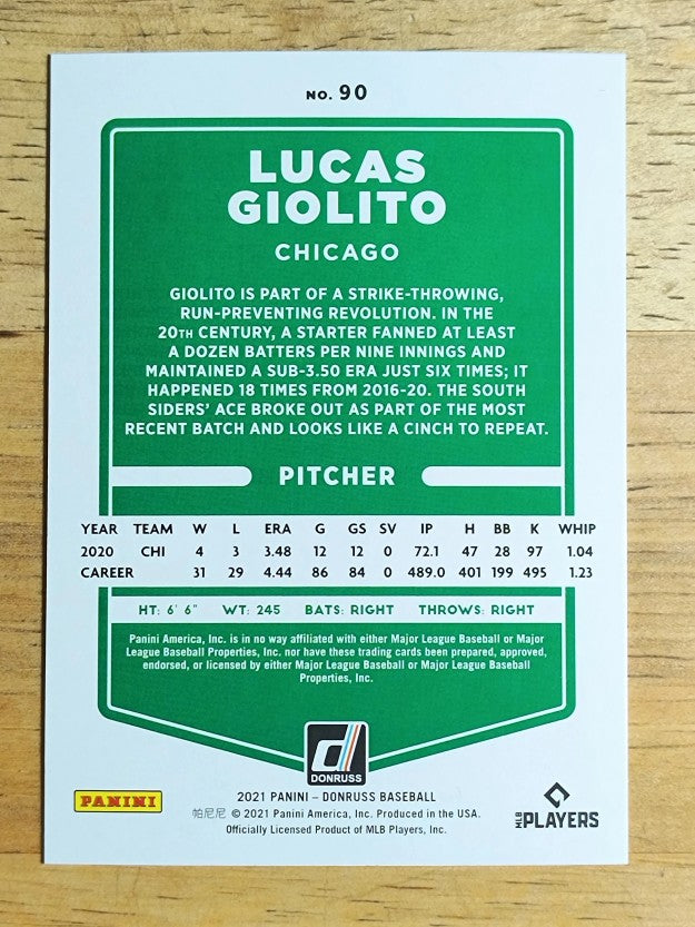 2021 Donruss #90 Lucas Giolito