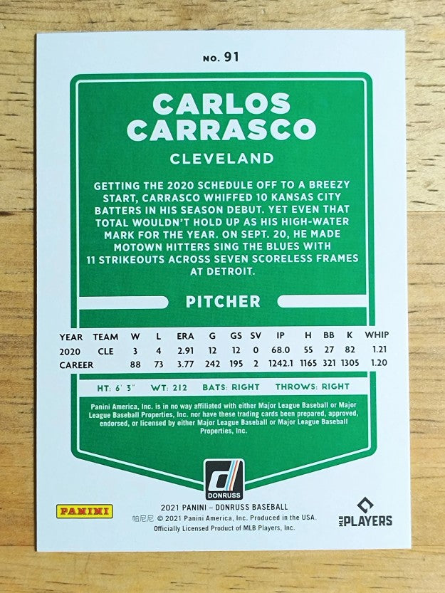 2021 Donruss #91 Carlos Carrasco