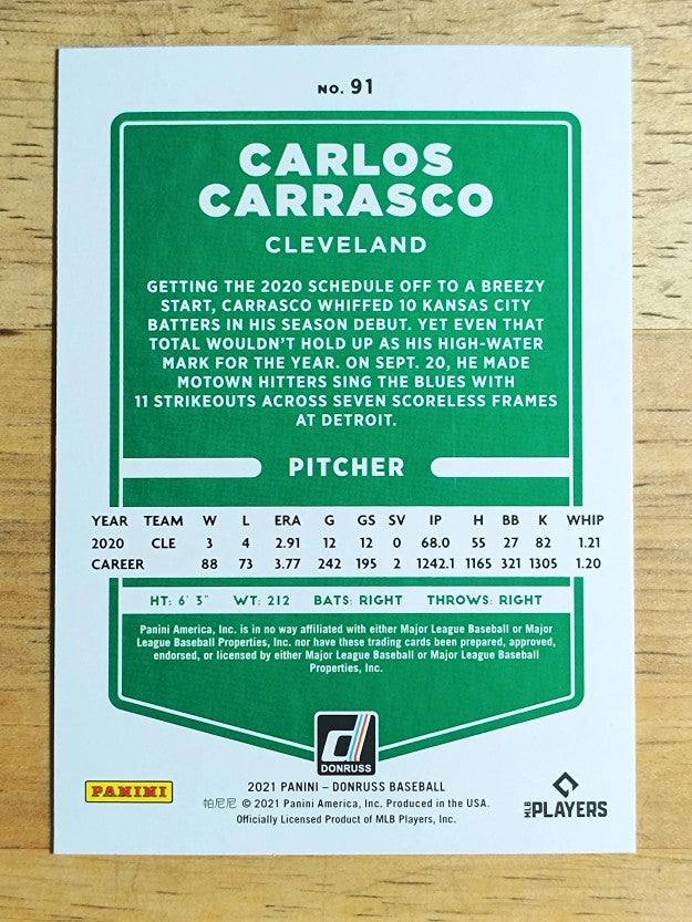 2021 Donruss #91 Carlos Carrasco