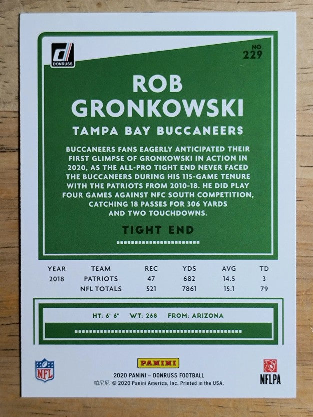 2020 Donruss #229 Rob Gronkowski