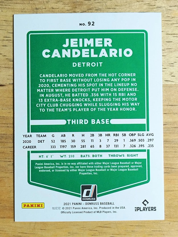 2021 Donruss #92 Jeimer Candelario