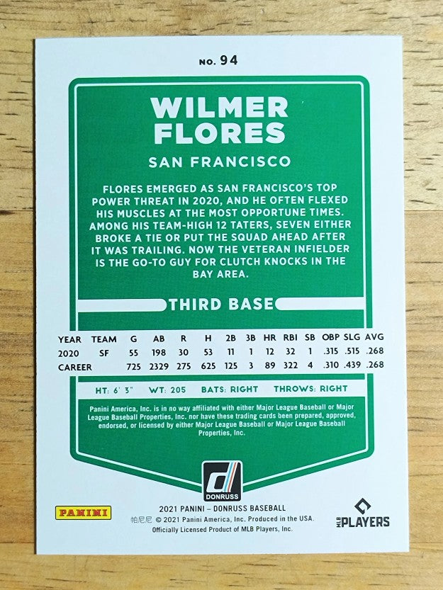 2021 Donruss #94 Wilmer Flores