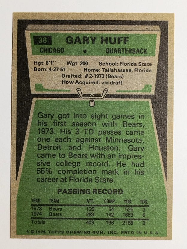 1975 Topps #38 Gary Huff (MINT)