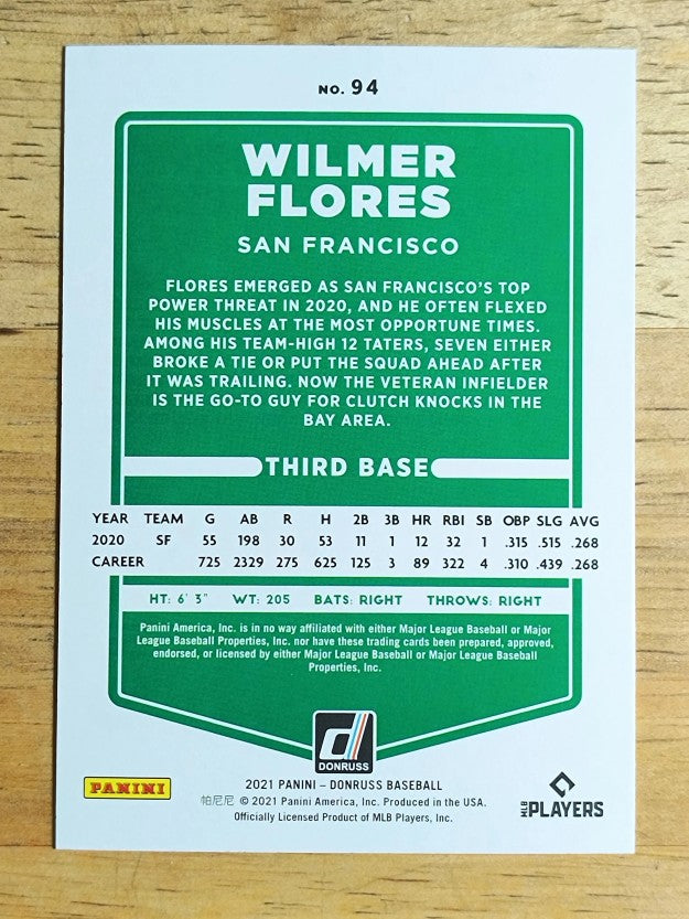 2021 Donruss #94 Wilmer Flores