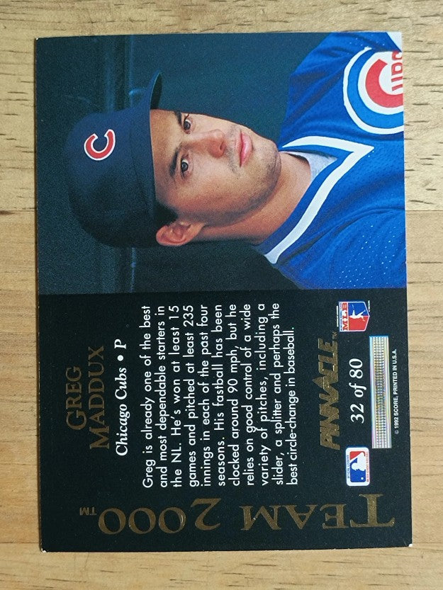 1992 Pinnacle Team 2000 #32 Greg Maddux