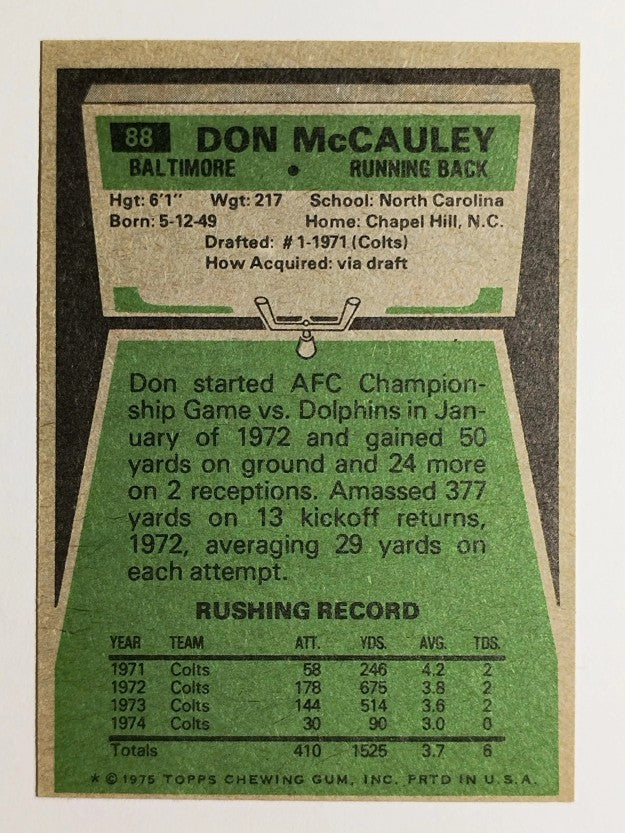 1975 Topps #88 Don McCauley (MINT)