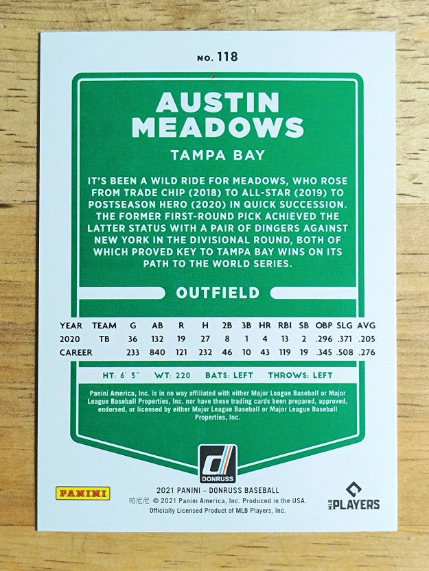 2021 Donruss #118 Austin Meadows