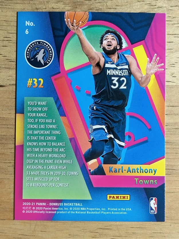 2020-21 Donruss Power in the Paint #6 Karl-Anthony Towns