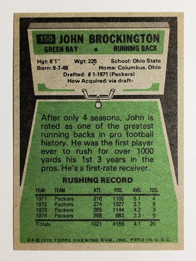 1975 Topps #150 John Brockington (MINT)