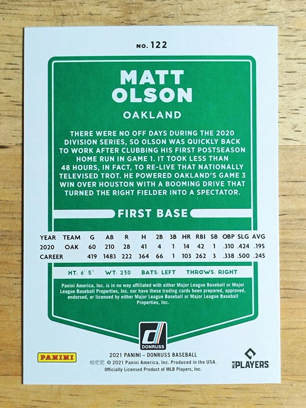 2021 Donruss #122 Matt Olson
