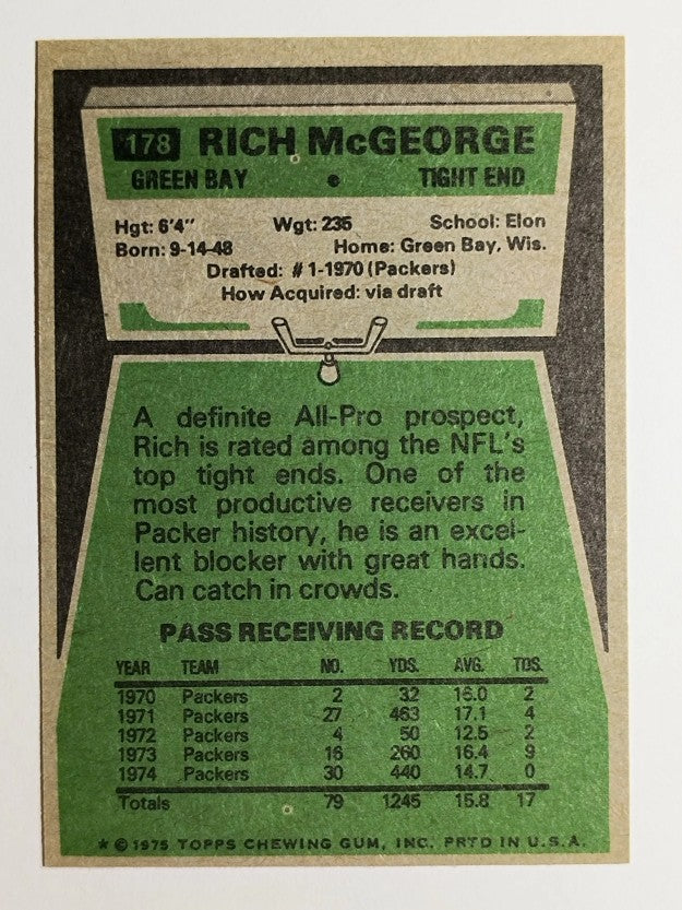 1975 Topps #178 Rich McGeorge (MINT)