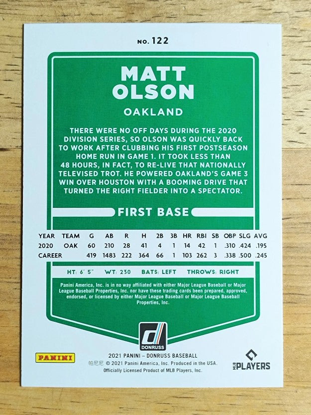 2021 Donruss #122 Matt Olson