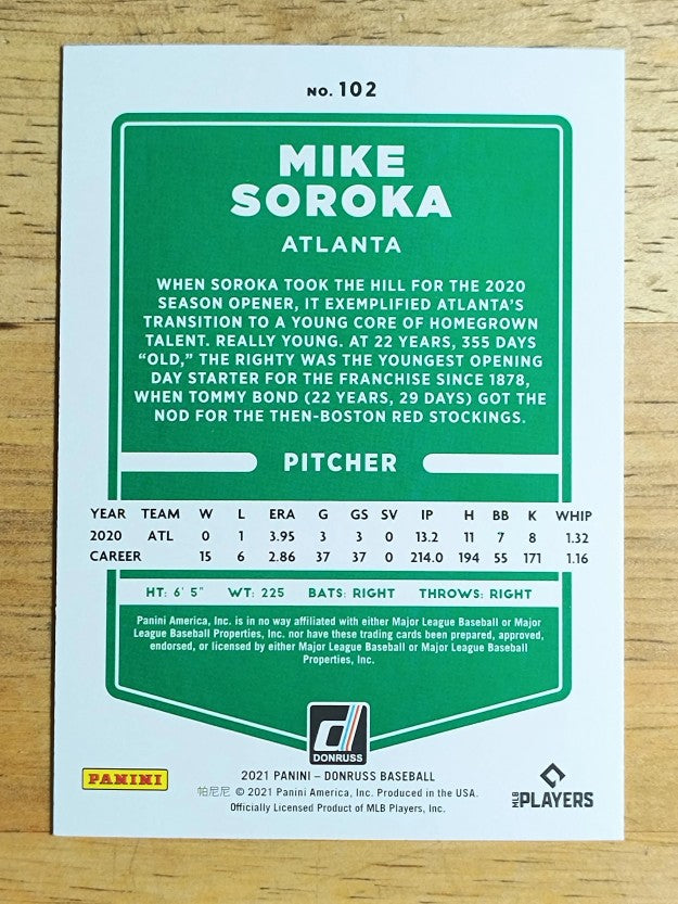 2021 Donruss #102 Mike Soroka