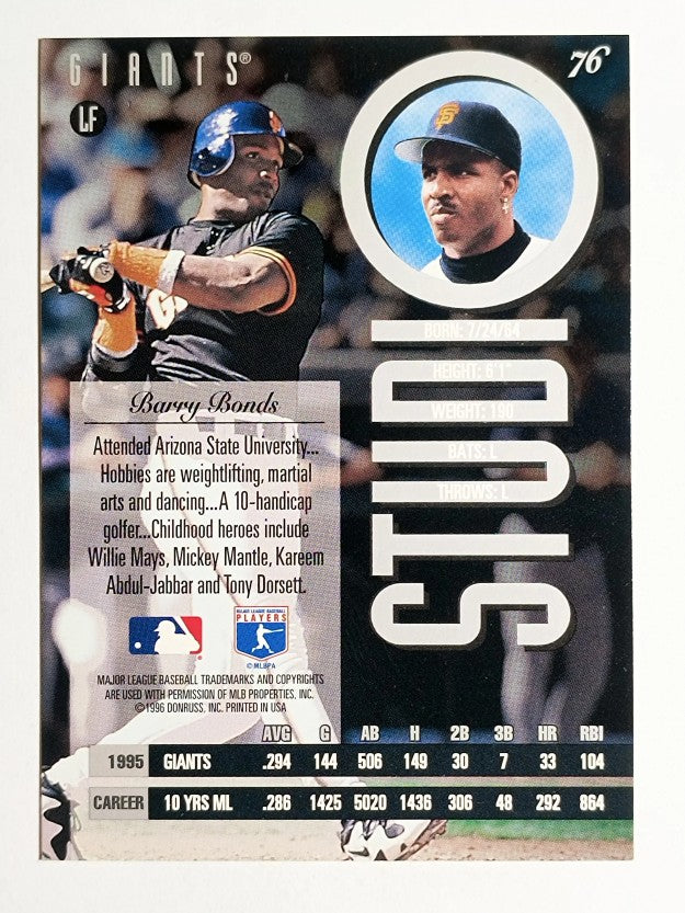 1996 Studio #76 Barry Bonds