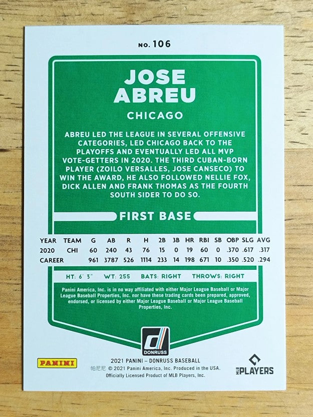 2021 Donruss #106 Jose Abreu