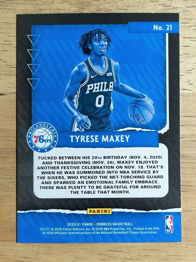 2020-21 Donruss Great X-Pectations #21 Tyrese Maxey