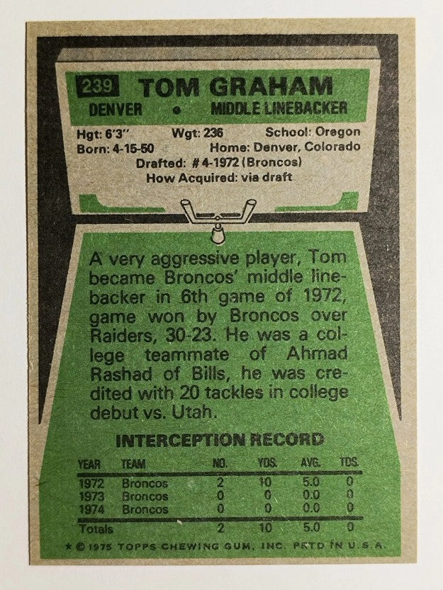 1975 Topps #239 Tom Graham (MINT)
