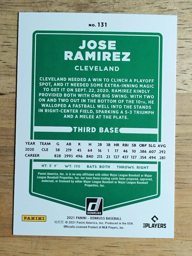 2021 Donruss #131 Jose Ramirez