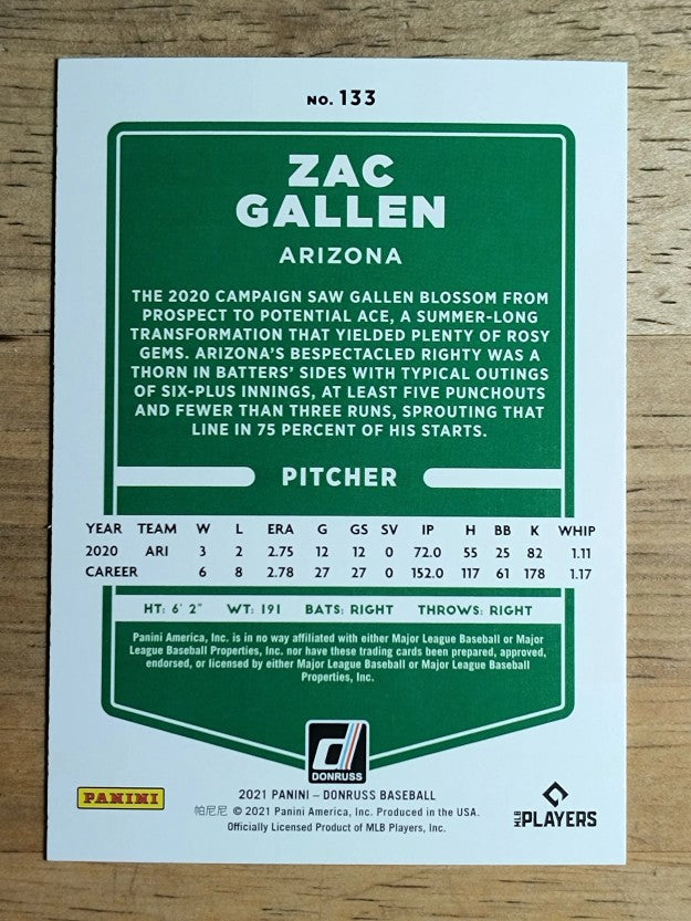 2021 Donruss #133 Zac Gallen