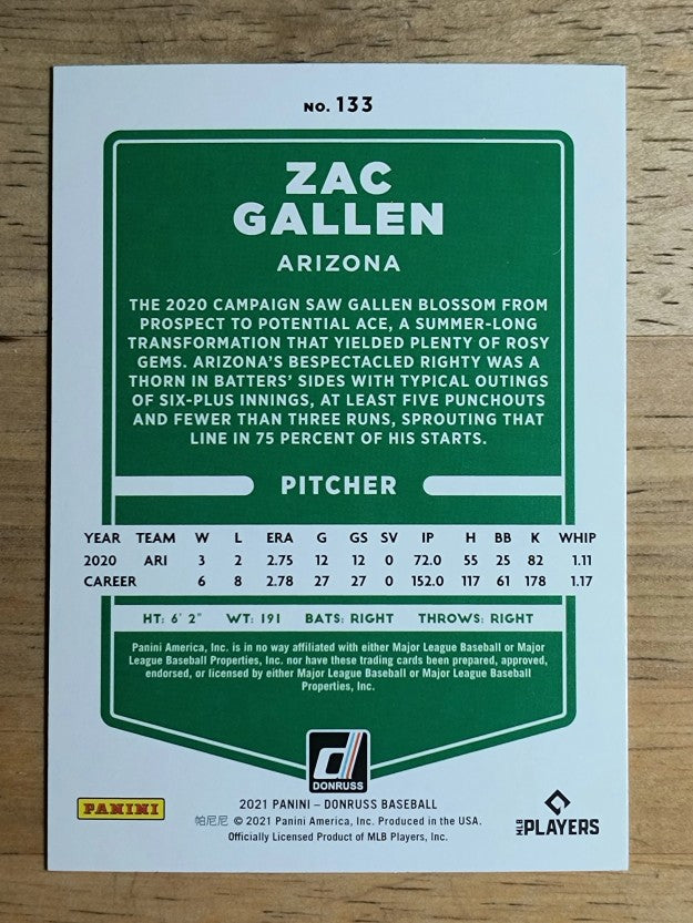 2021 Donruss #133 Zac Gallen