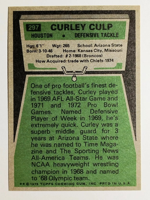 1975 Topps #297 Curley Culp (MINT)
