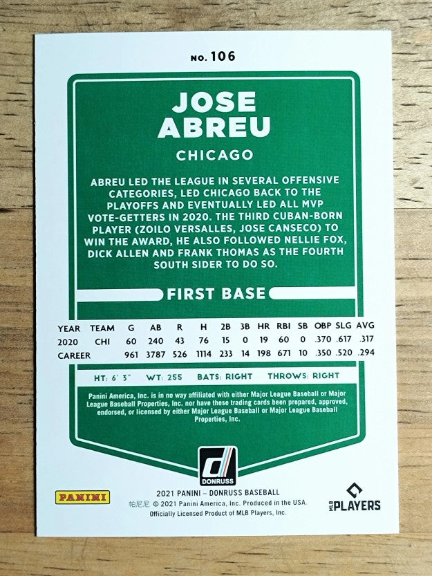 2021 Donruss #106 Jose Abreu
