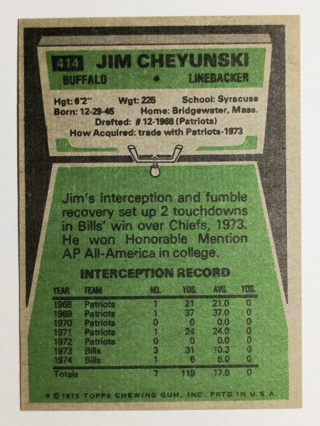 1975 Topps #414 Jim Cheyunski (MINT)