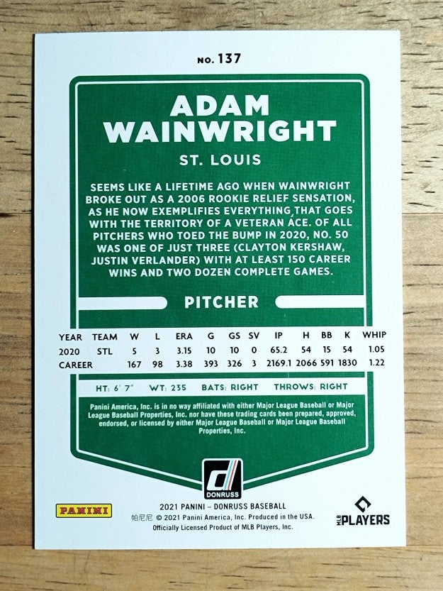 2021 Donruss #137 Adam Wainwright