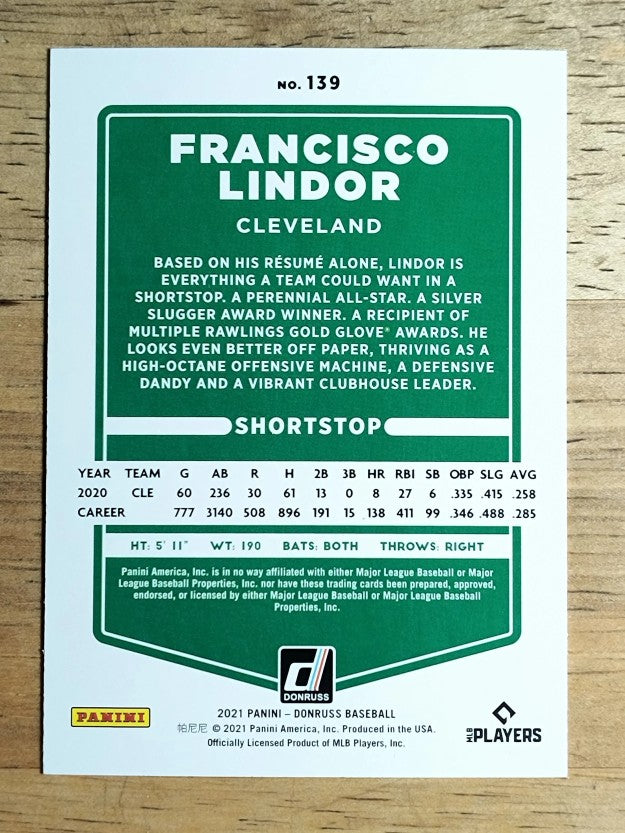2021 Donruss #139 Francisco Lindor