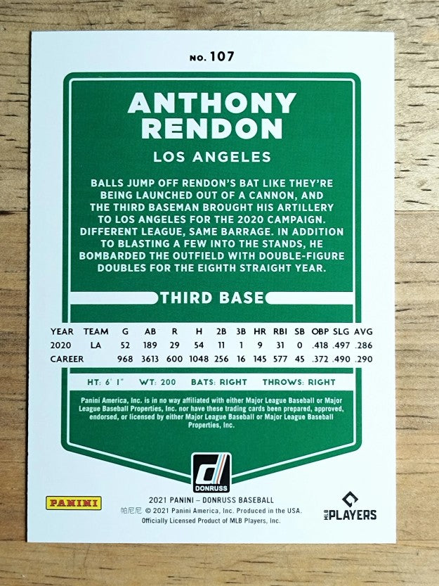 2021 Donruss #107 Anthony Rendon