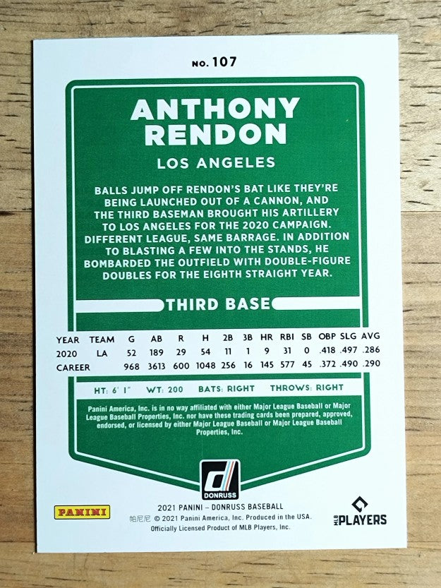 2021 Donruss #107 Anthony Rendon