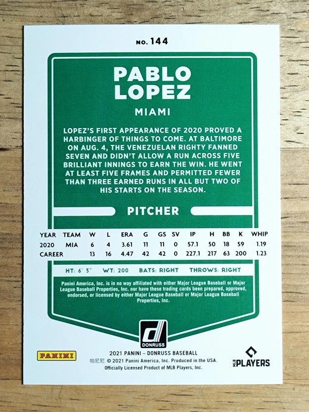 2021 Donruss #144 Pablo Lopez