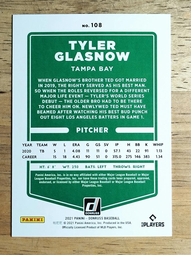 2021 Donruss #108 Tyler Glasnow
