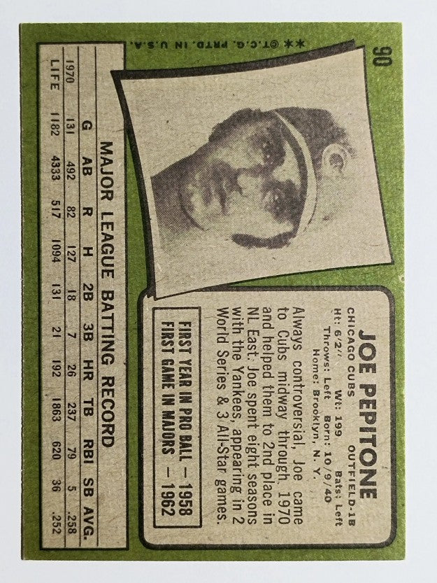 1971 Topps #90 Joe Pepitone (EXMT)