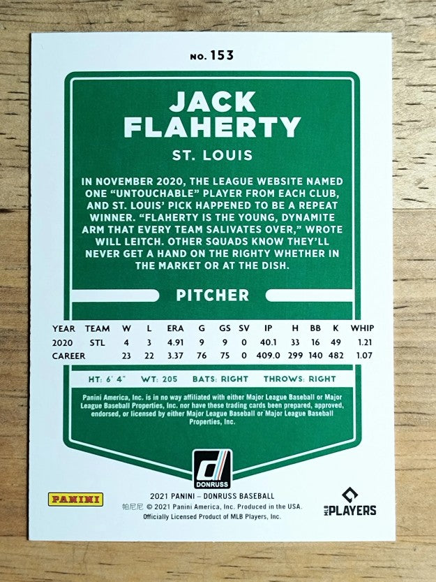 2021 Donruss #153 Jack Flaherty