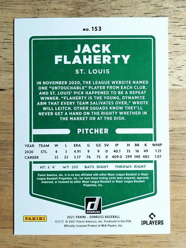2021 Donruss #153 Jack Flaherty