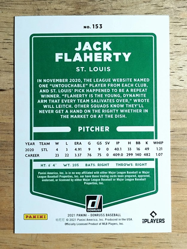 2021 Donruss #153 Jack Flaherty
