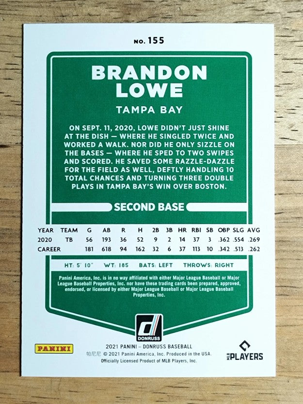 2021 Donruss #155 Brandon Lowe