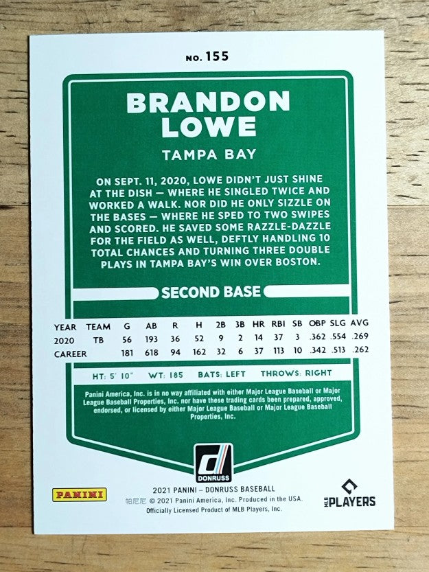 2021 Donruss #155 Brandon Lowe