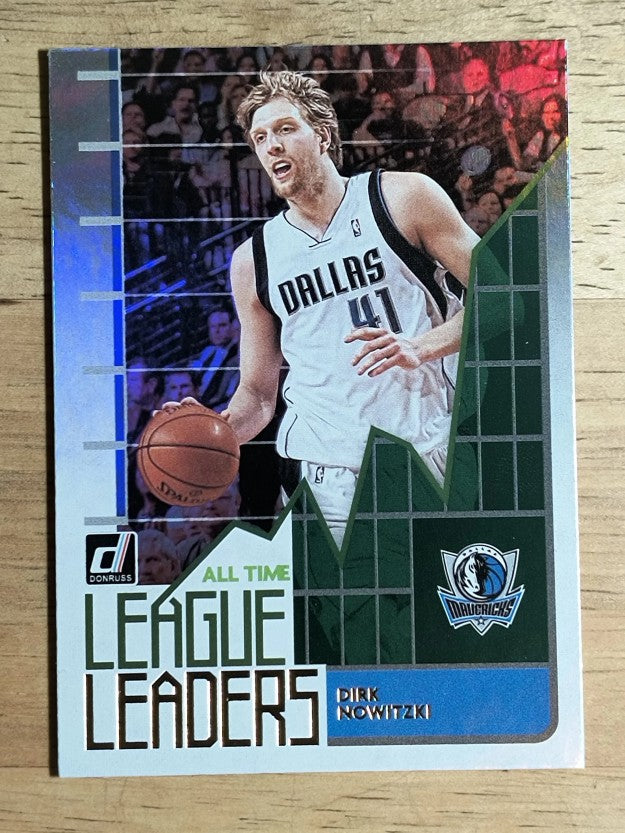2020-21 Donruss All Time League Leaders Green Flood #7 Dirk Nowitzki
