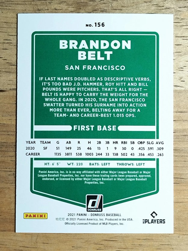 2021 Donruss #156 Brandon Belt