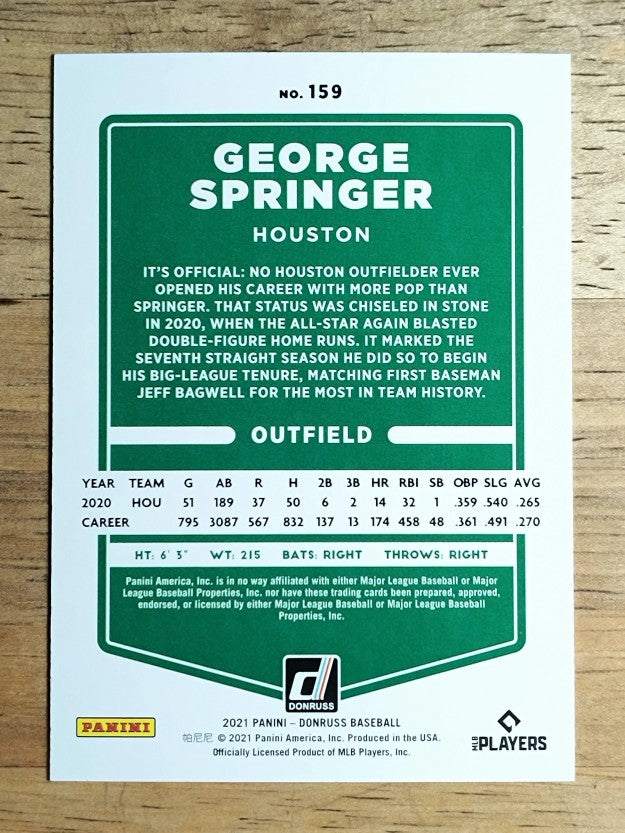 2021 Donruss #159 George Springer