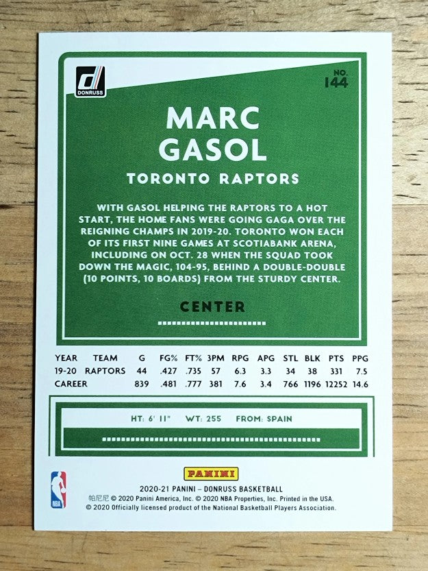 2020-21 Donruss Green Flood #144 Marc Gasol