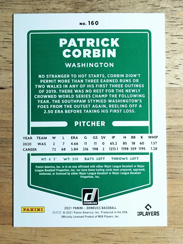 2021 Donruss #160 Patrick Corbin