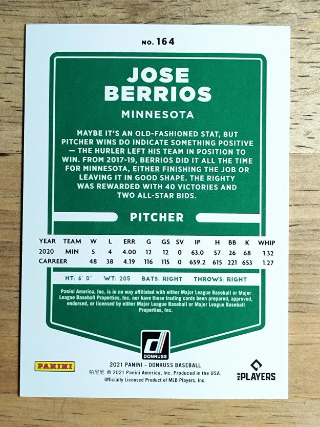 2021 Donruss #164 Jose Berrios