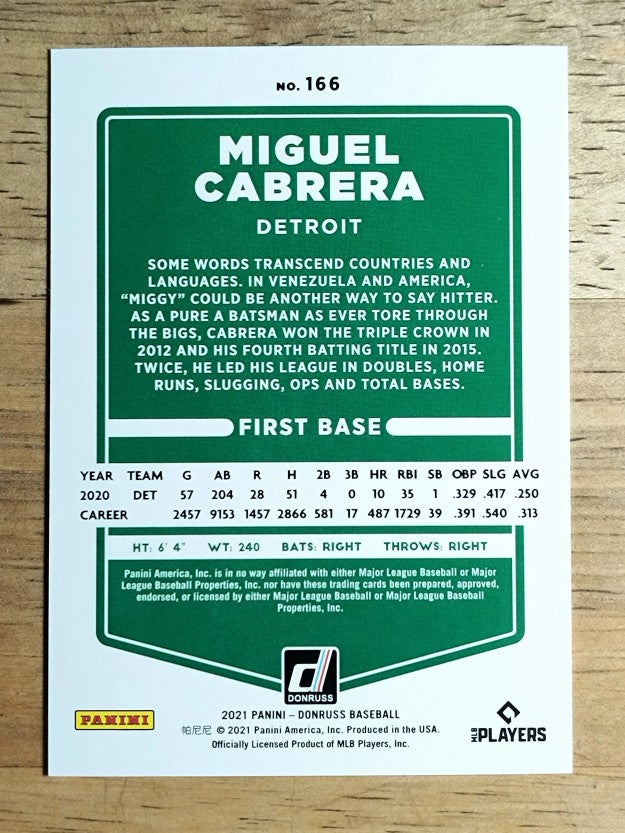 2021 Donruss #166 Miguel Cabrera